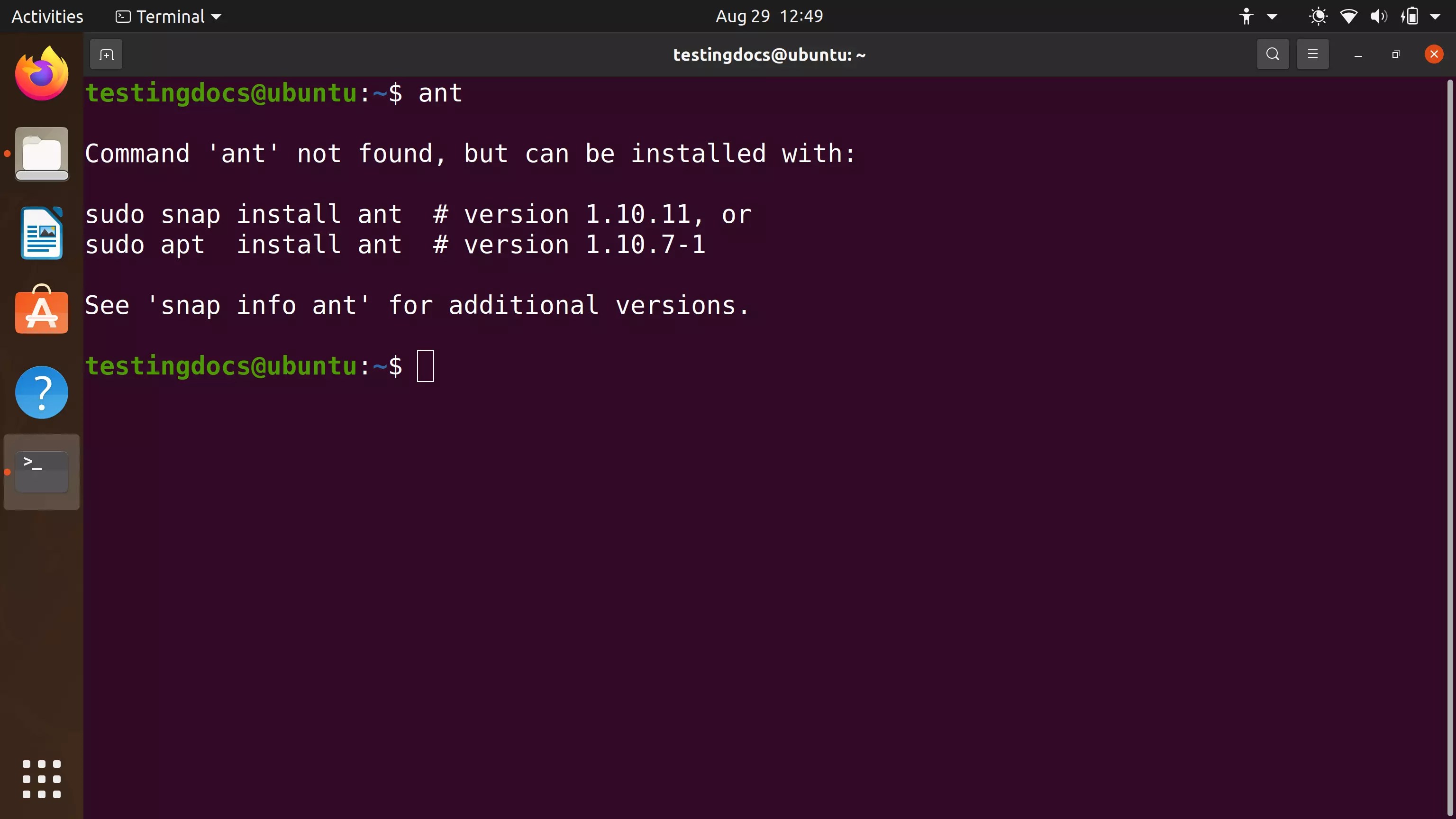 Install Ant tool on Ubuntu Linux