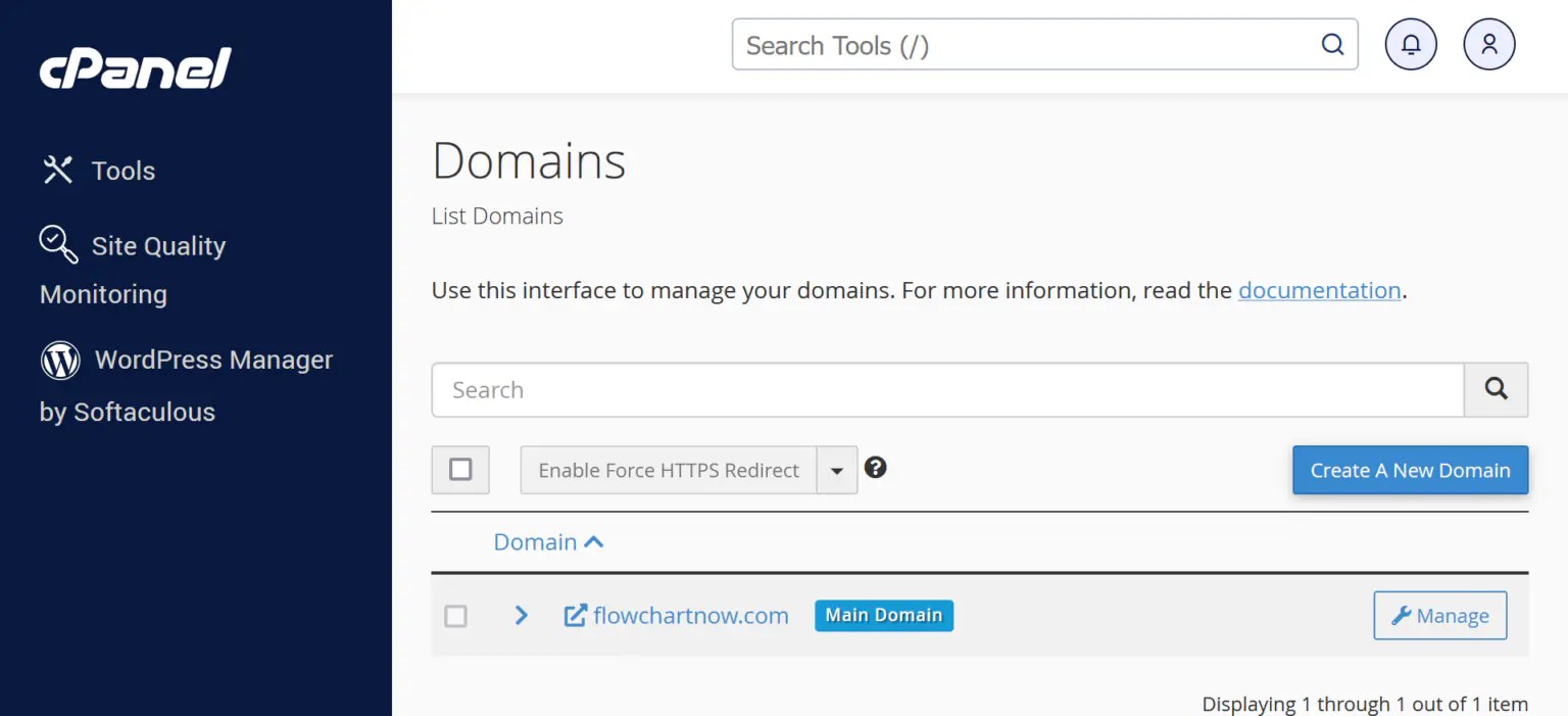 cPanel Manage Domains | TestingDocs