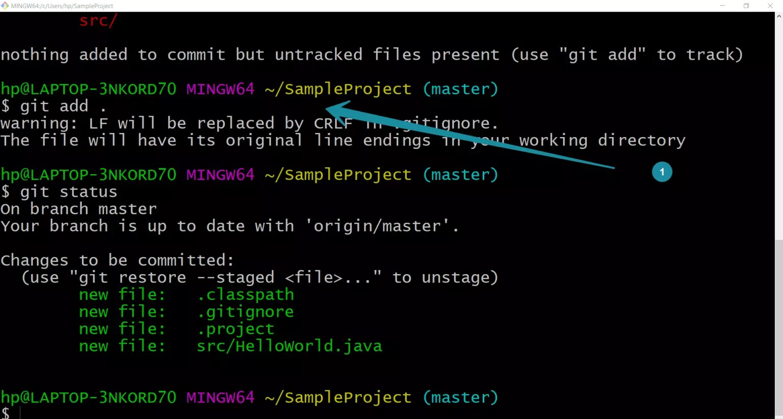 Commit changes to a Git Repository