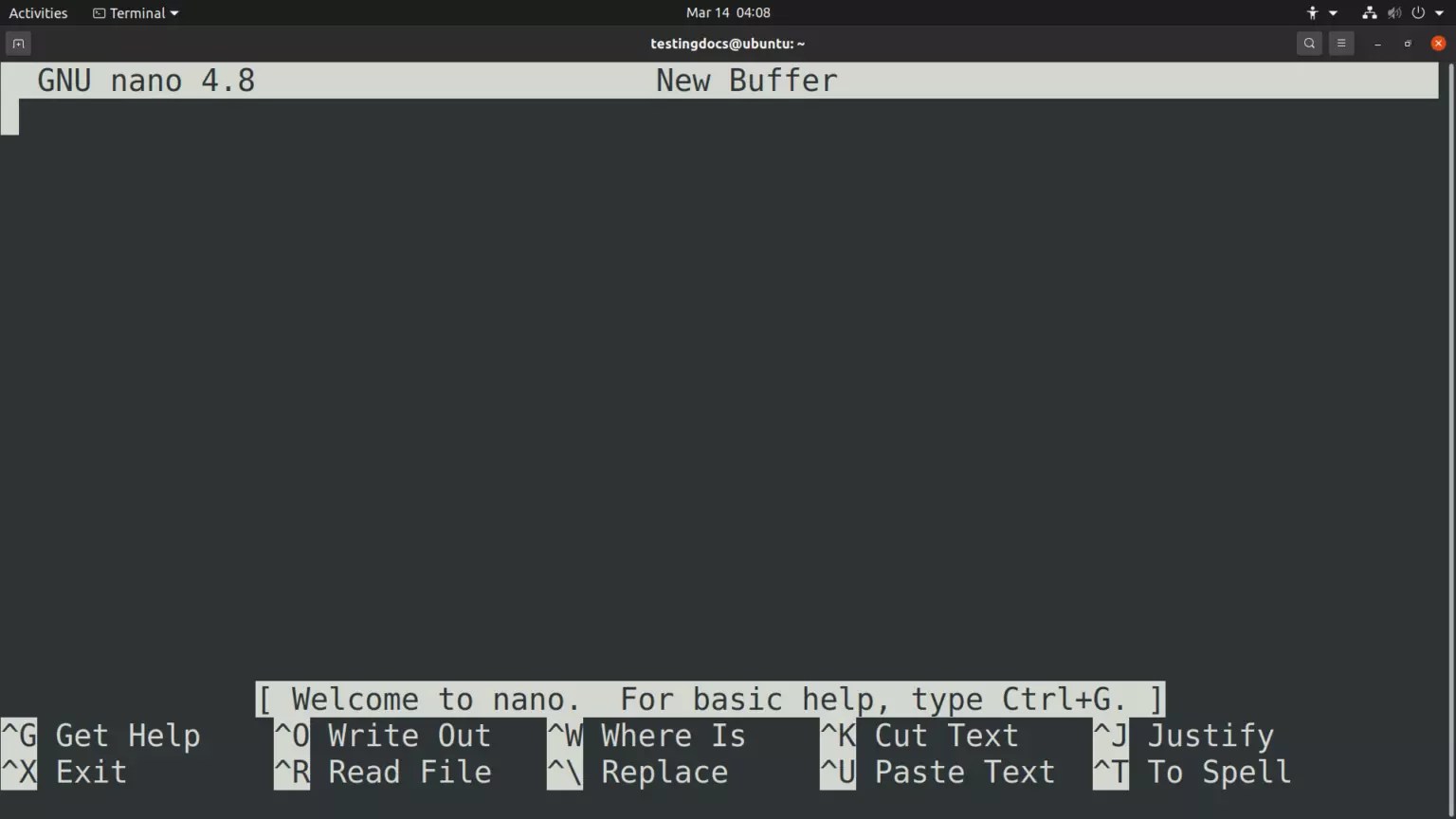 nano Linux Command