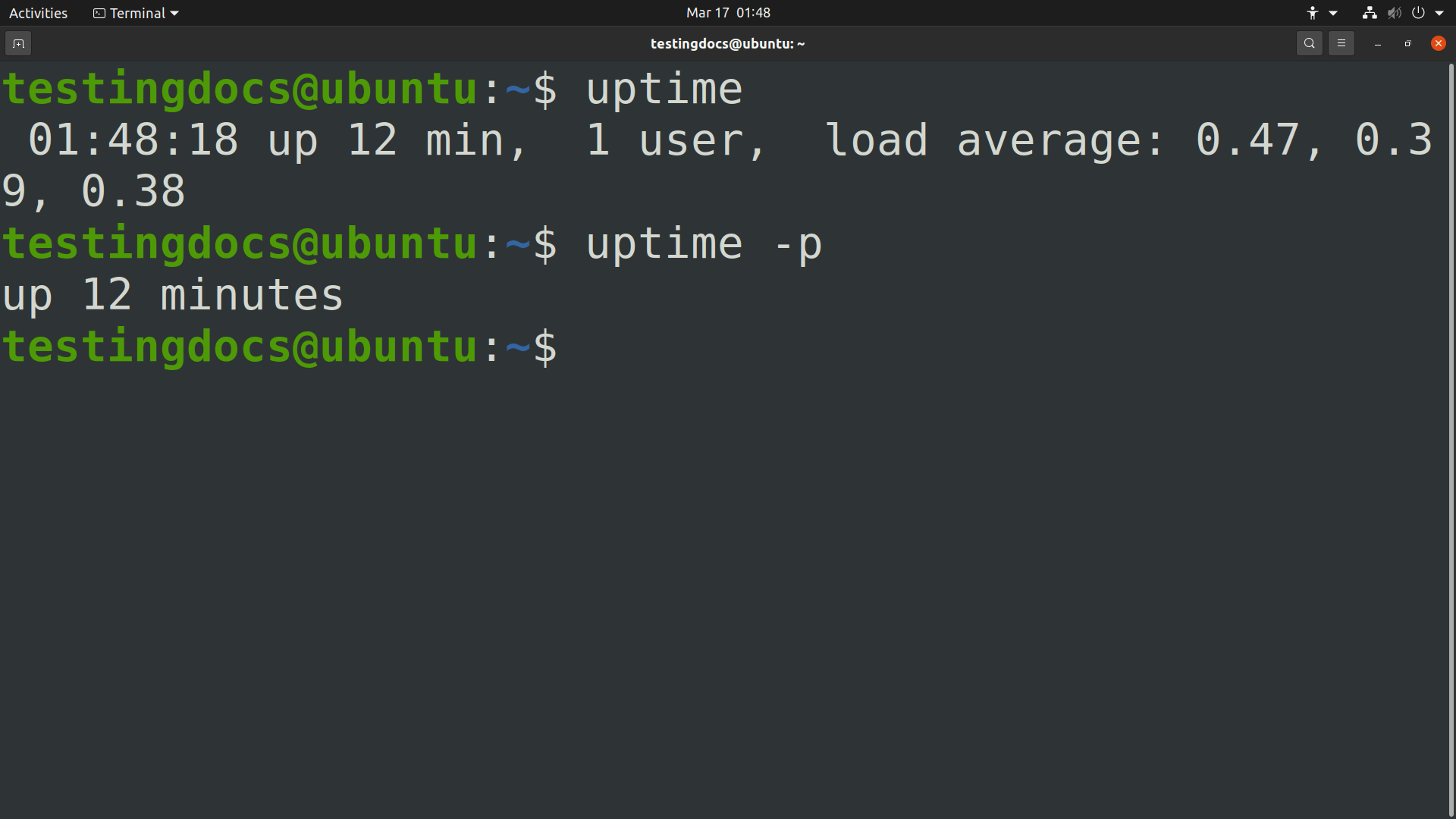 uptime Linux Command