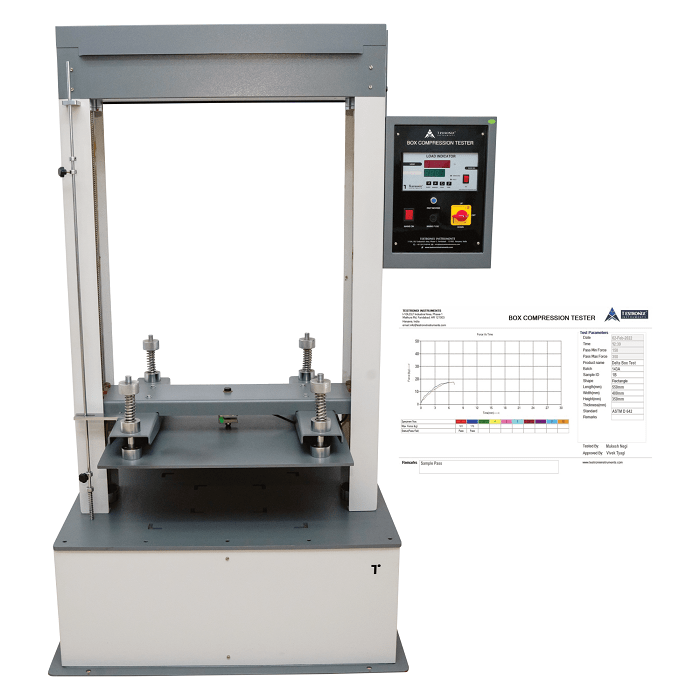 What are the benefits of using a box compression tester for quality control?