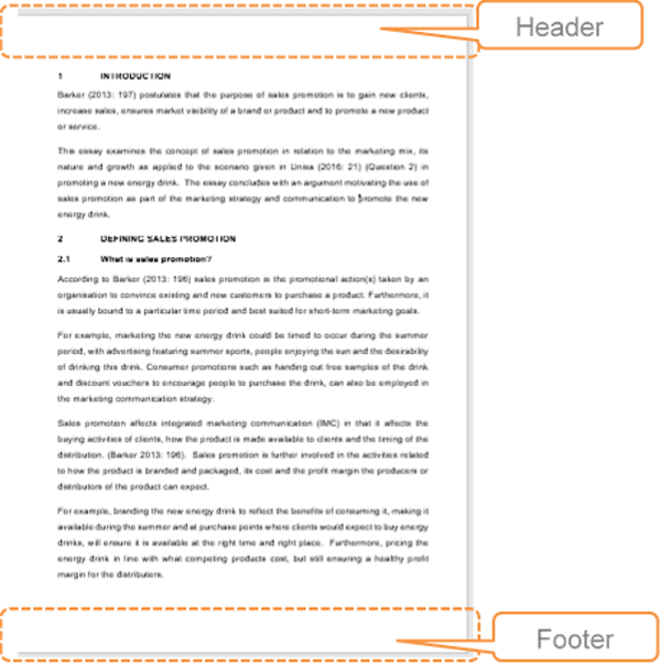 How to insert a header or footer tutorial MS Word 2016