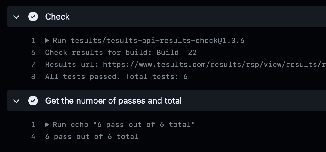 Tesults Github Actions