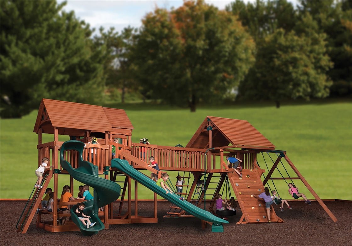 Treehouse & Peak Combo Playset Texas Backyard Structures