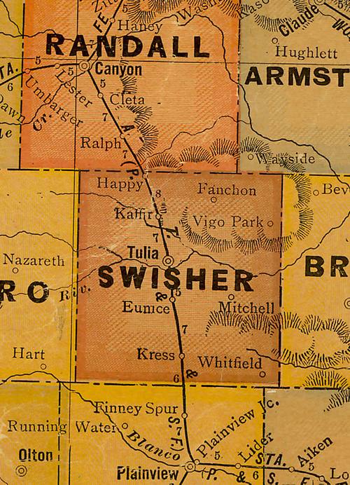 Swisher County Texas history, cities, towns, county seat, courthouse