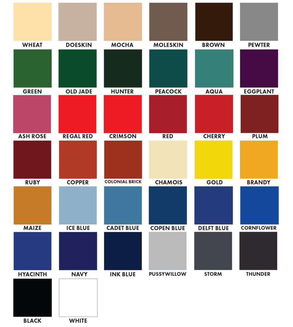 Color Chart Texas Scenic Company