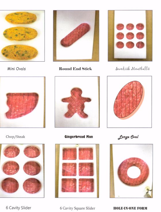 plate sizes for Patty o matic Hamburger patty makers