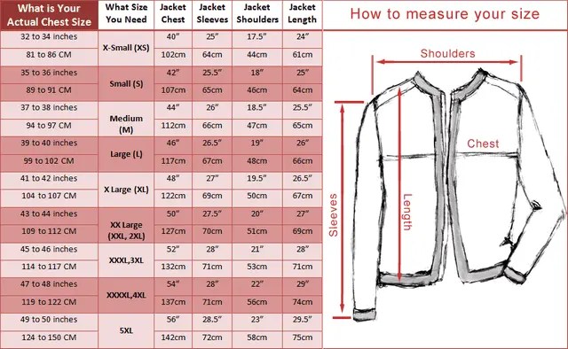 Jacket Measurement Guide with Size Chart: Comprehensive Guide