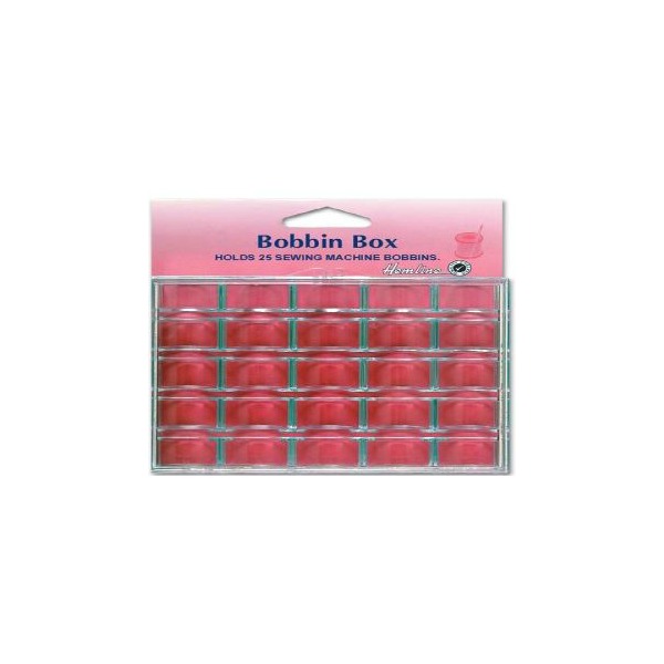 Clear Plastic Bobbin Box Holds 25 Bobbins Textiles Direct