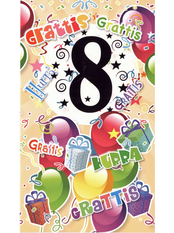 Grattiskort 8 År. Här hittar och beställer du grattiskort