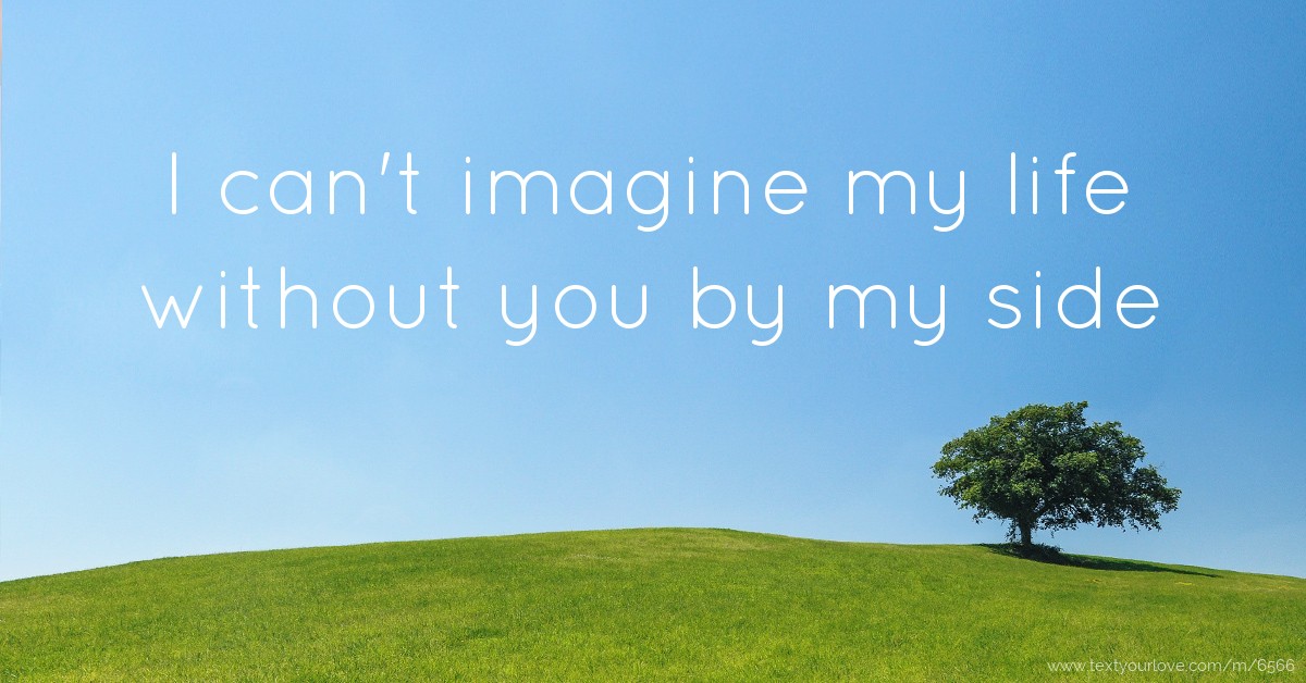 I can't imagine my life without you by my side. Text Message by MegaMan