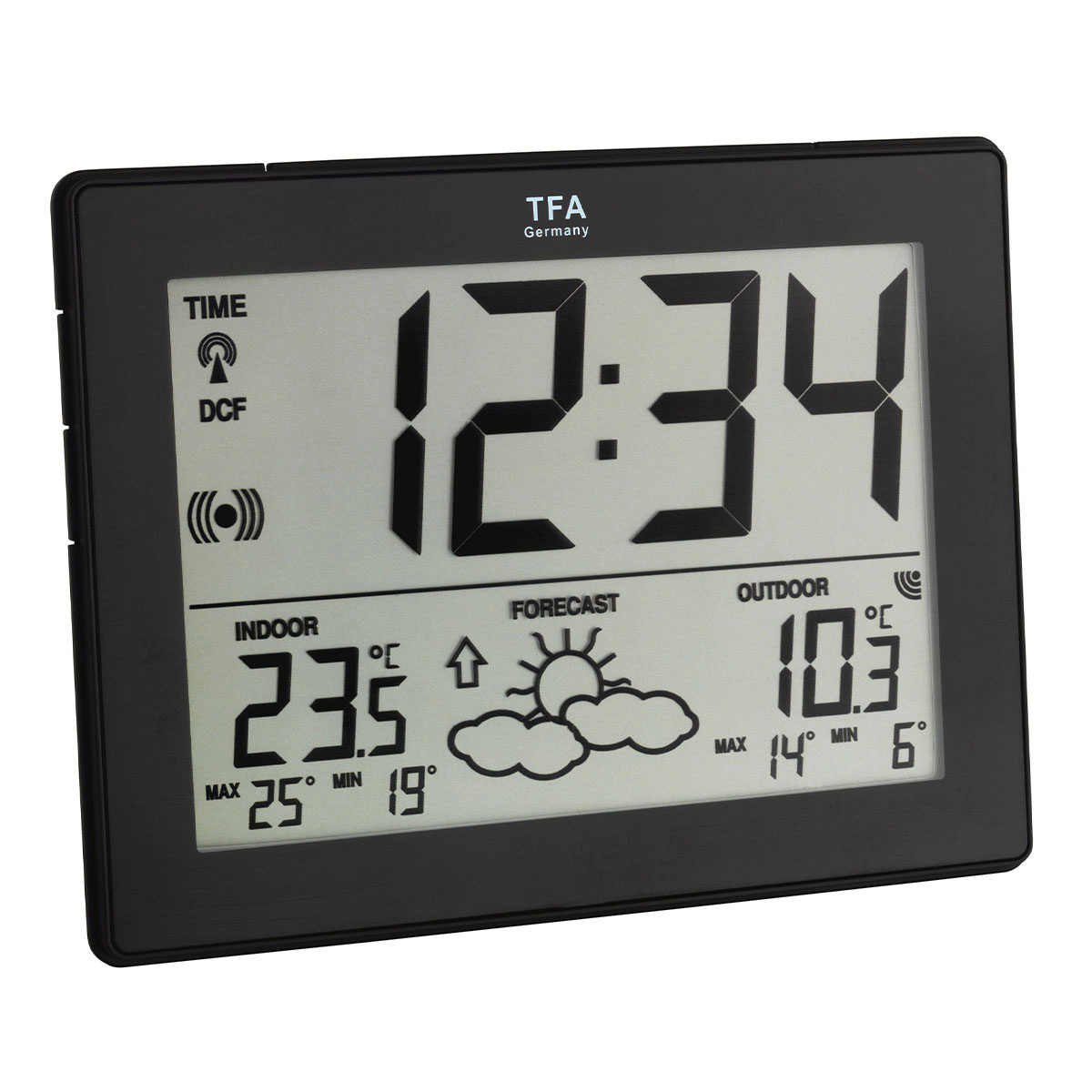 Funk-Wetterstation mit Uhrzeit im Großformat METRO | TFA Dostmann