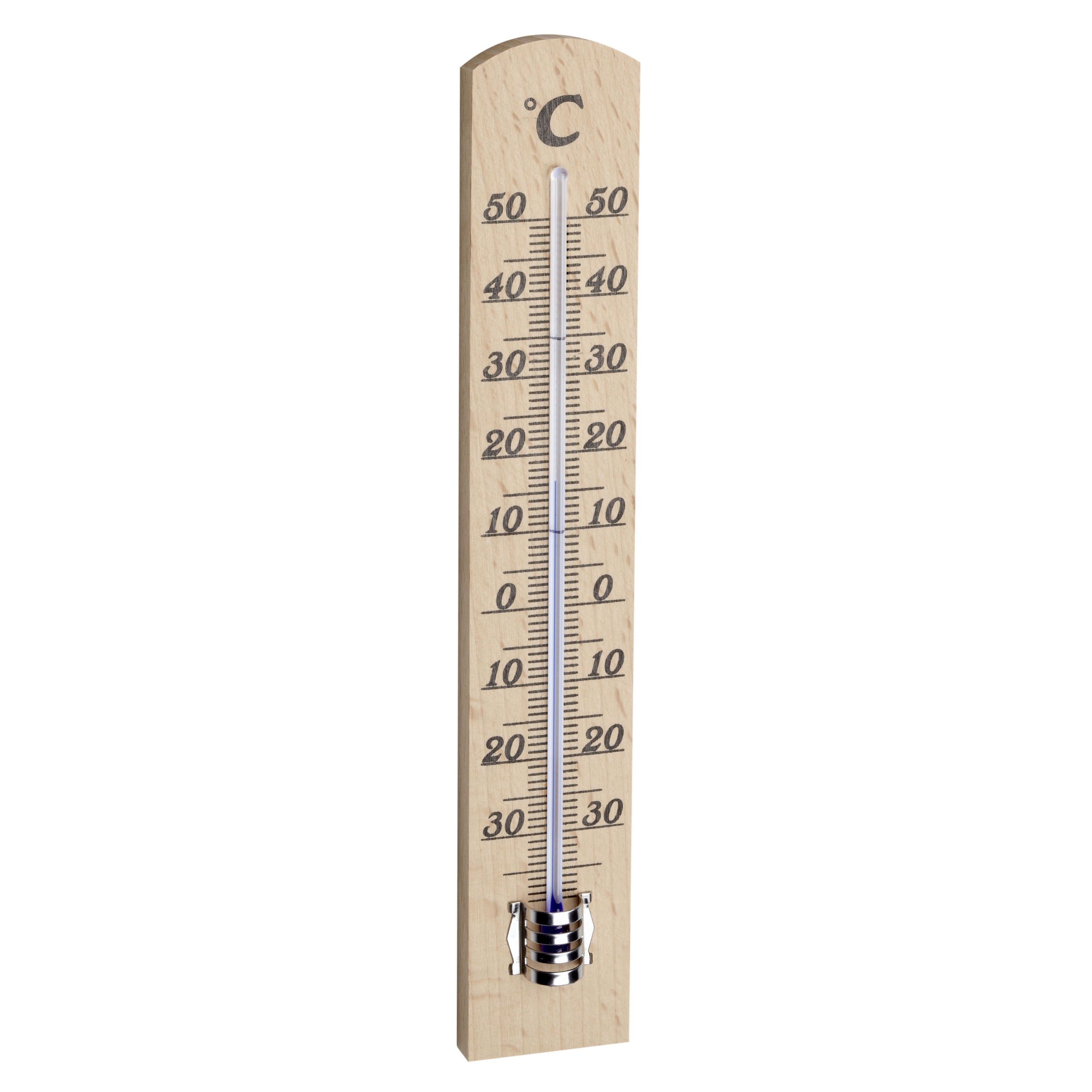 Analogue indoor thermometer made of beech TFA Dostmann