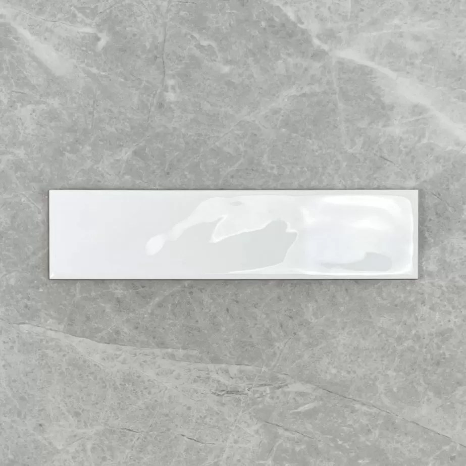 Ripple White Gloss Ceramic Wall Tile 3475