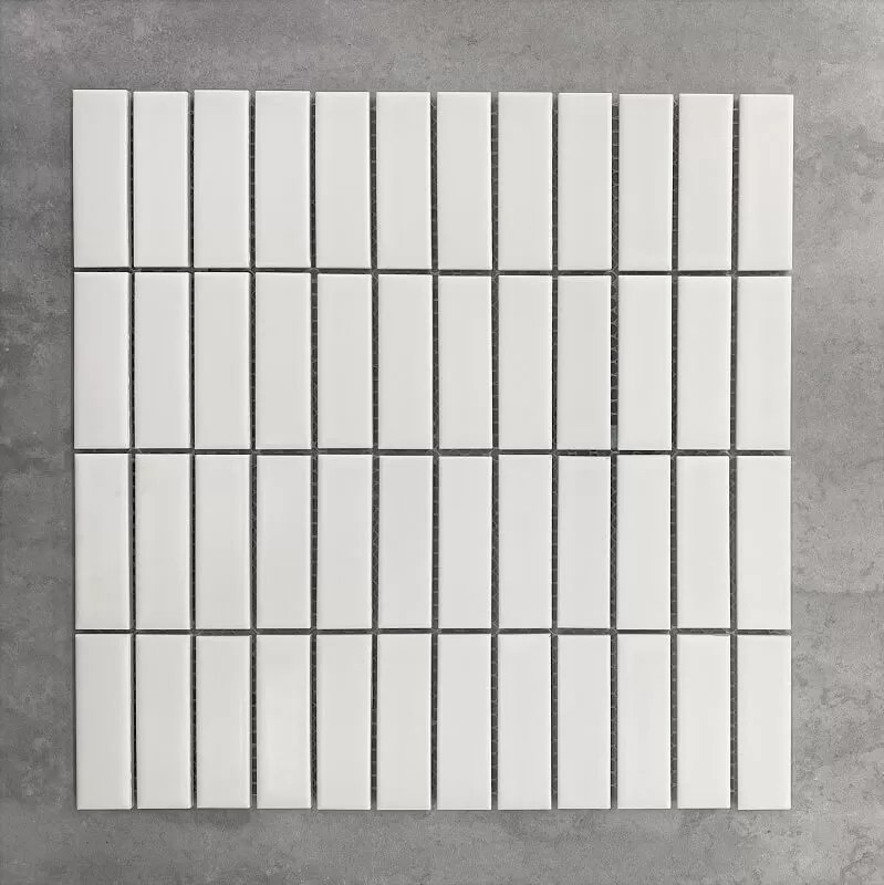 300x300mm KitKat Matt White Mosaic 15x30 7517