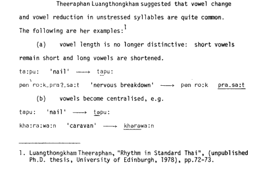 Examples of stressed and unstressed words
