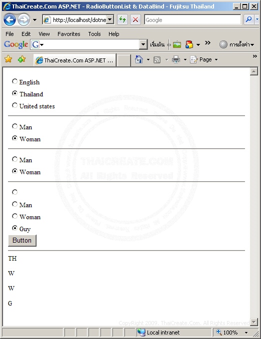 RadioButtonList & DataBinding
