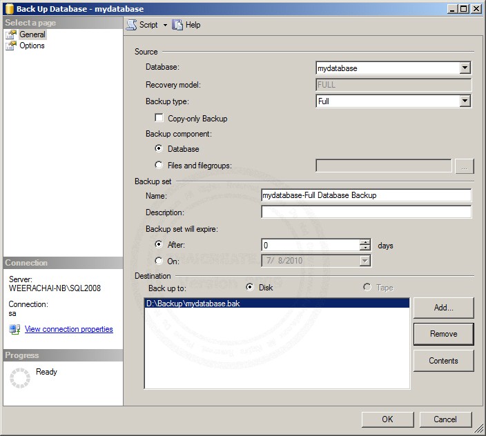 SQL Server 2008 Export & Backup