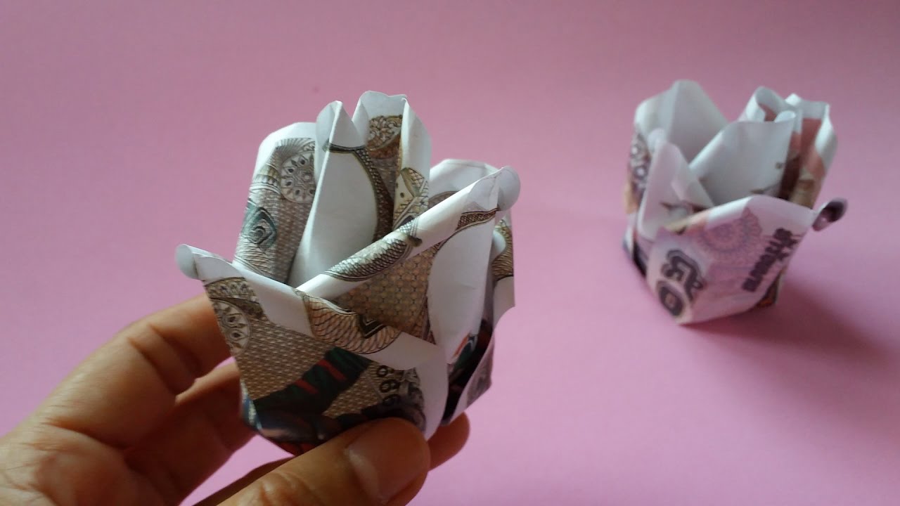 DIY Money Origami Rose Thaitrick