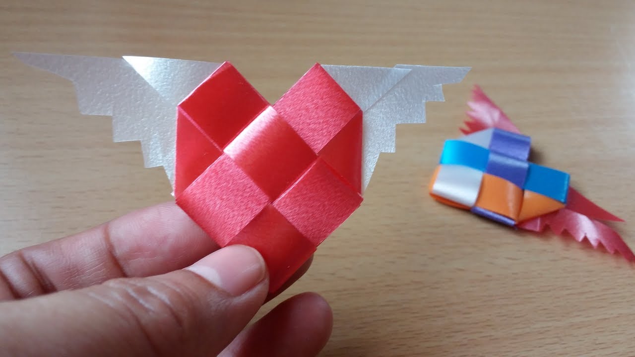 DIY How to Make Simple Easy Ribbon heart Thaitrick