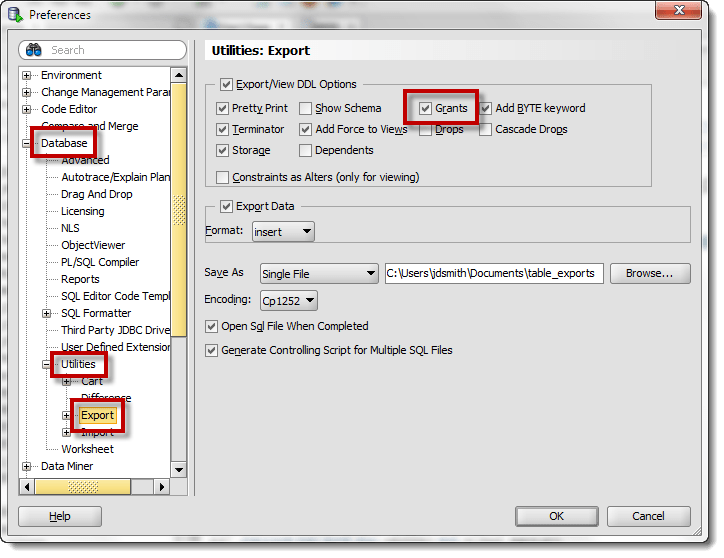 Grants Now Included in SQL Developer SQL Pages