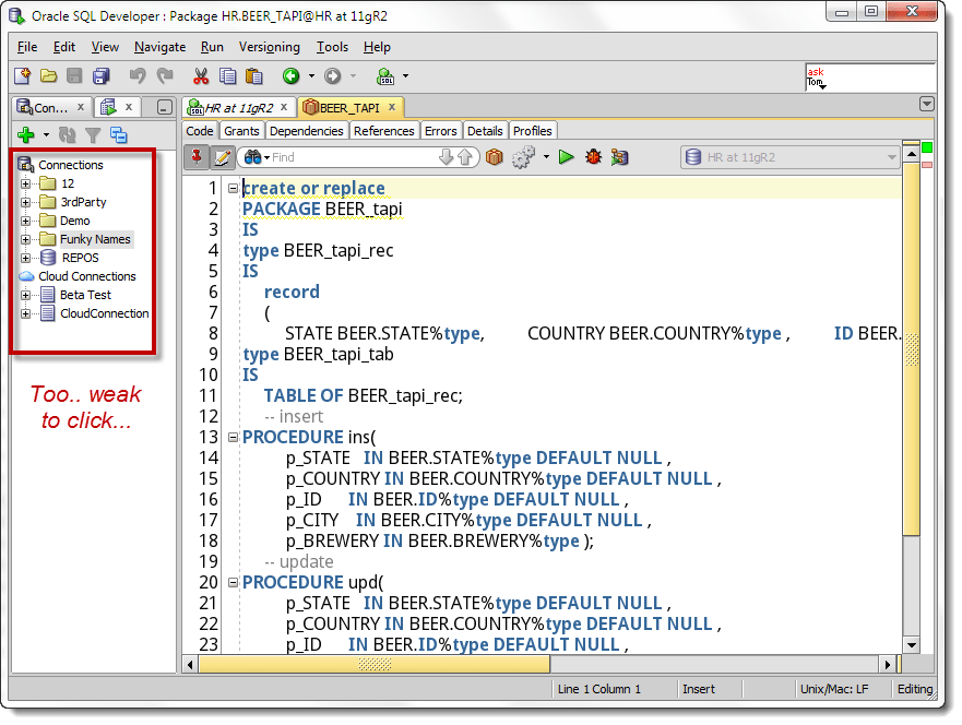 Quick Outline Navigating Your PL/SQL Packages in Oracle SQL Developer