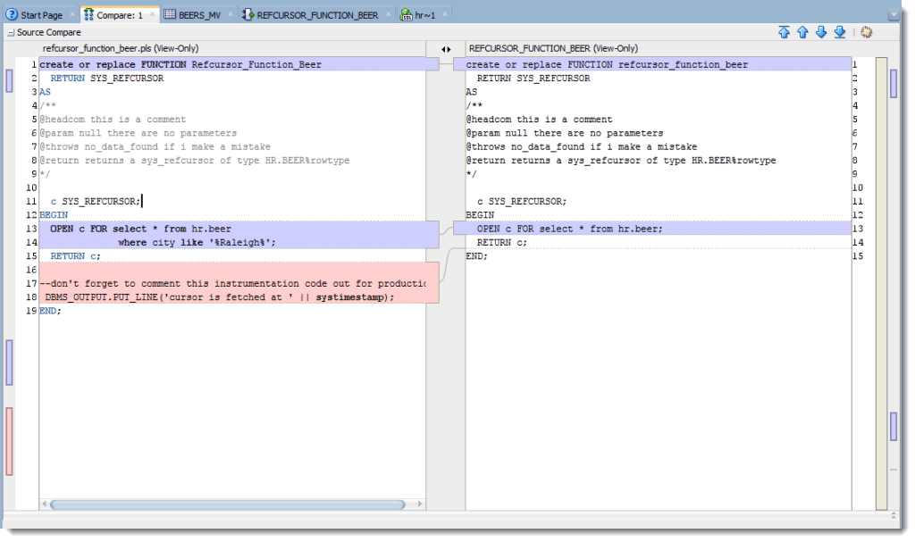 How to Compare PL/SQL and SQL in Oracle SQL Developer ThatJeffSmith