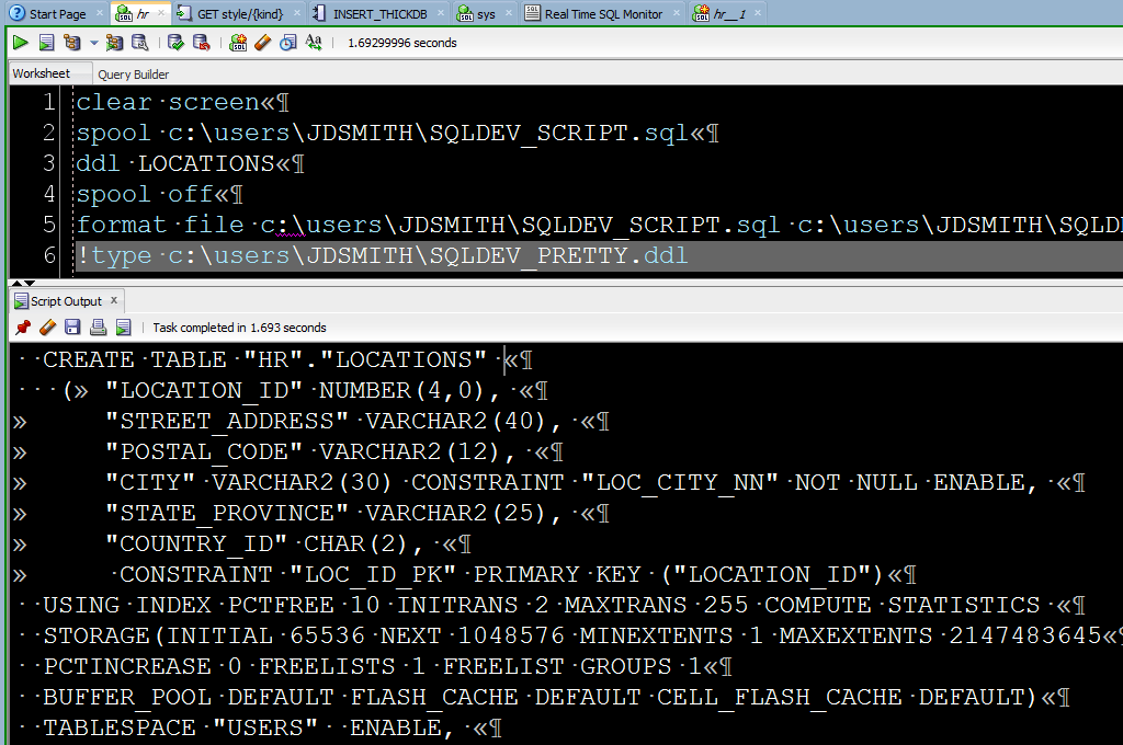 SQLcl Commands In SQL Developer