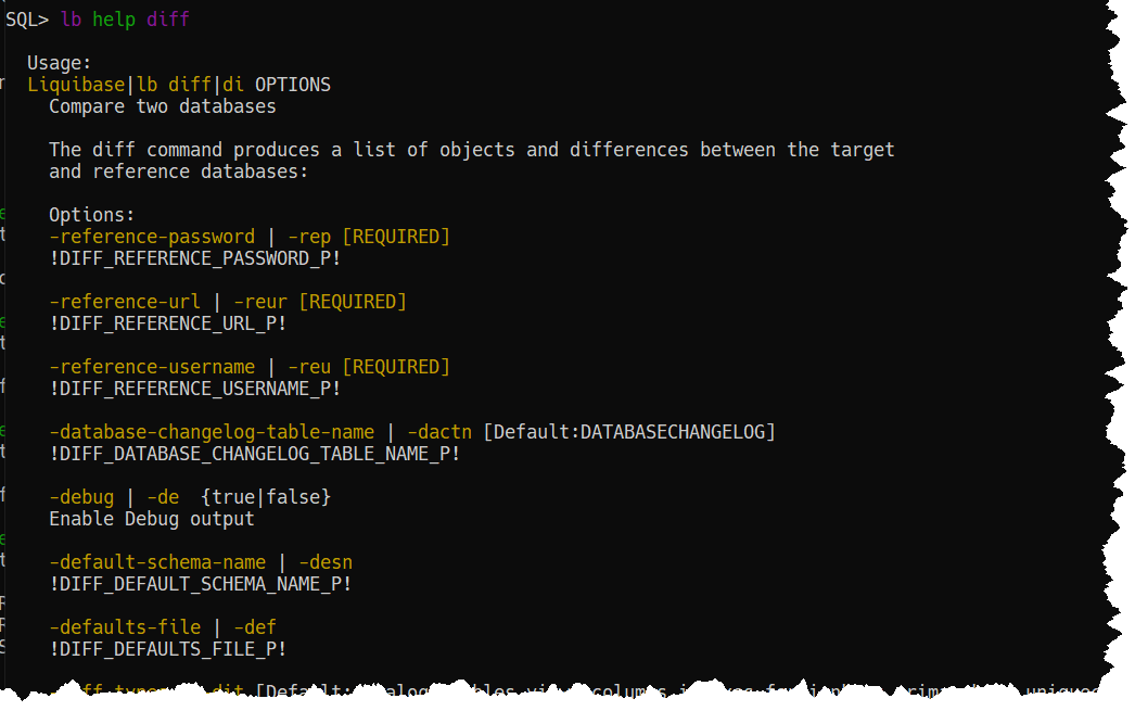Using SQLcl & Liquibase DIFF command to compare schemas