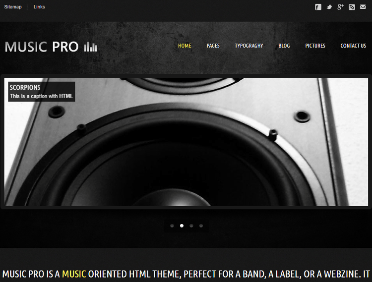 Top 5 Music Band, Musicians, Singer, Radio HTML5 Templates