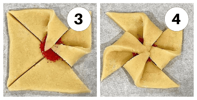 Poinsettia process shots numbered 3 and 4.