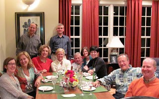 After sampling the apple galette! Neighbors at the dining table..