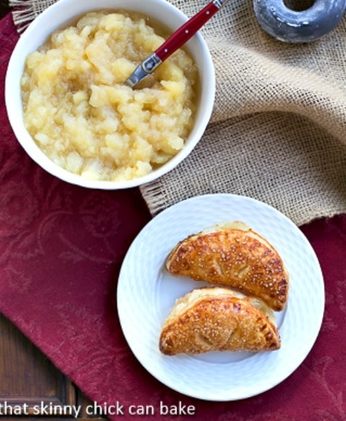 Compote de Pommes or French Applesauce - a homemade applesauce that doubles as a turnover filling Compote de Pommes or French Applesauce overhead view