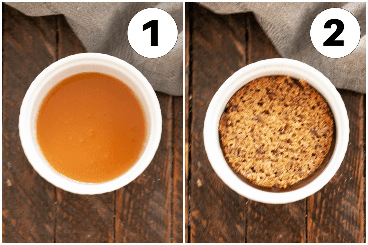 Process shots 1, 2 for sticy toffee pudding.