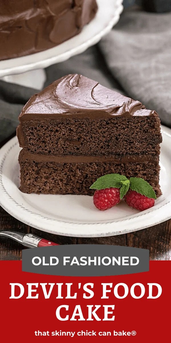 A classic devil's food cake recipe - rich and decadent layer cake with lots of chocolate buttercream Devil's Food Cake photo and text collage