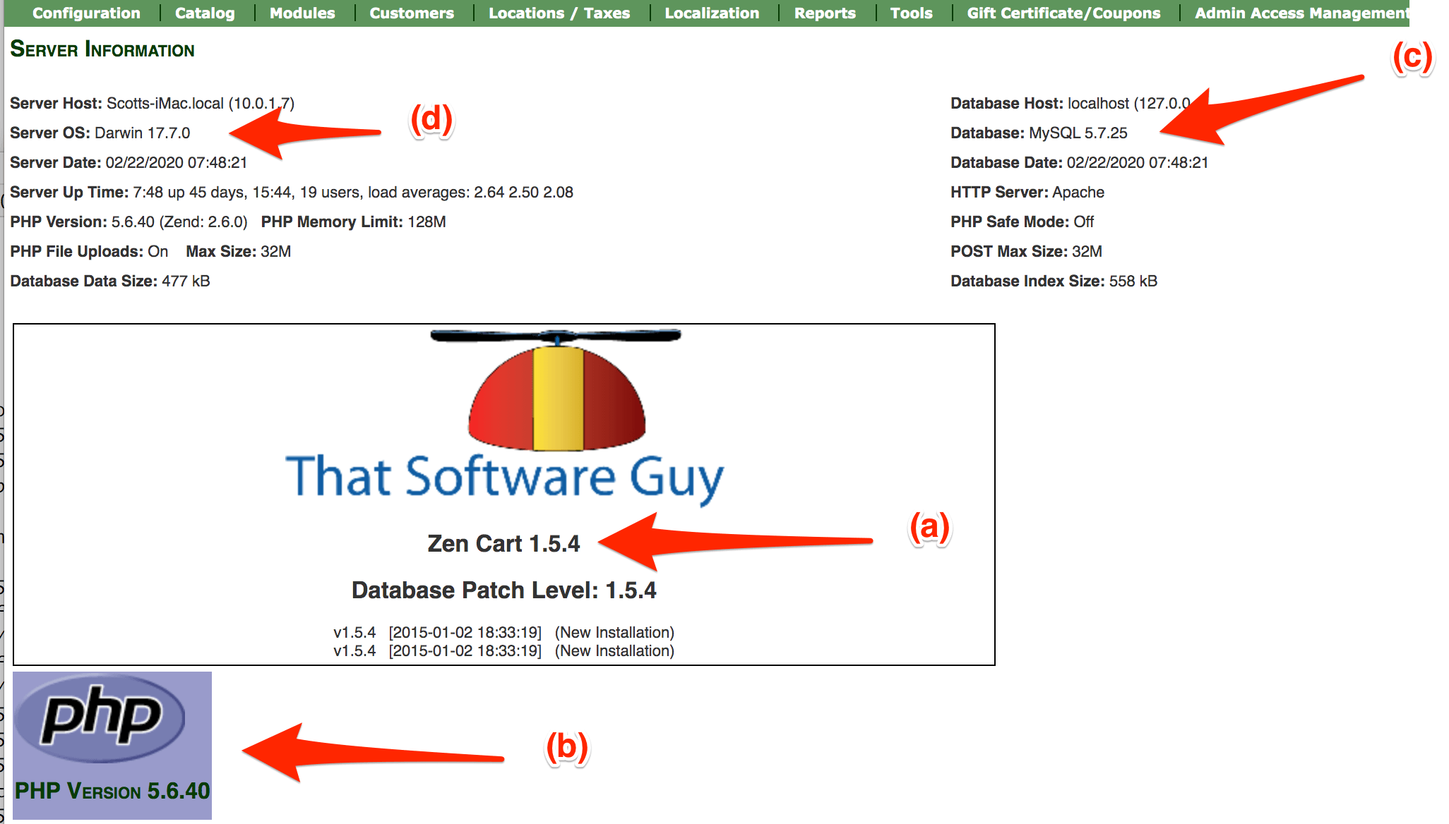What is my Zen Cart version information?