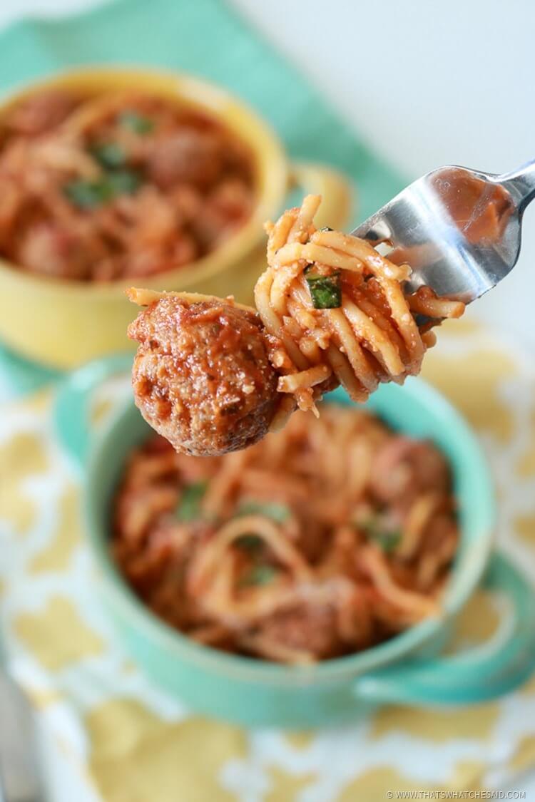 Slow Cooker Spaghetti & Meatballs That's What {Che} Said...