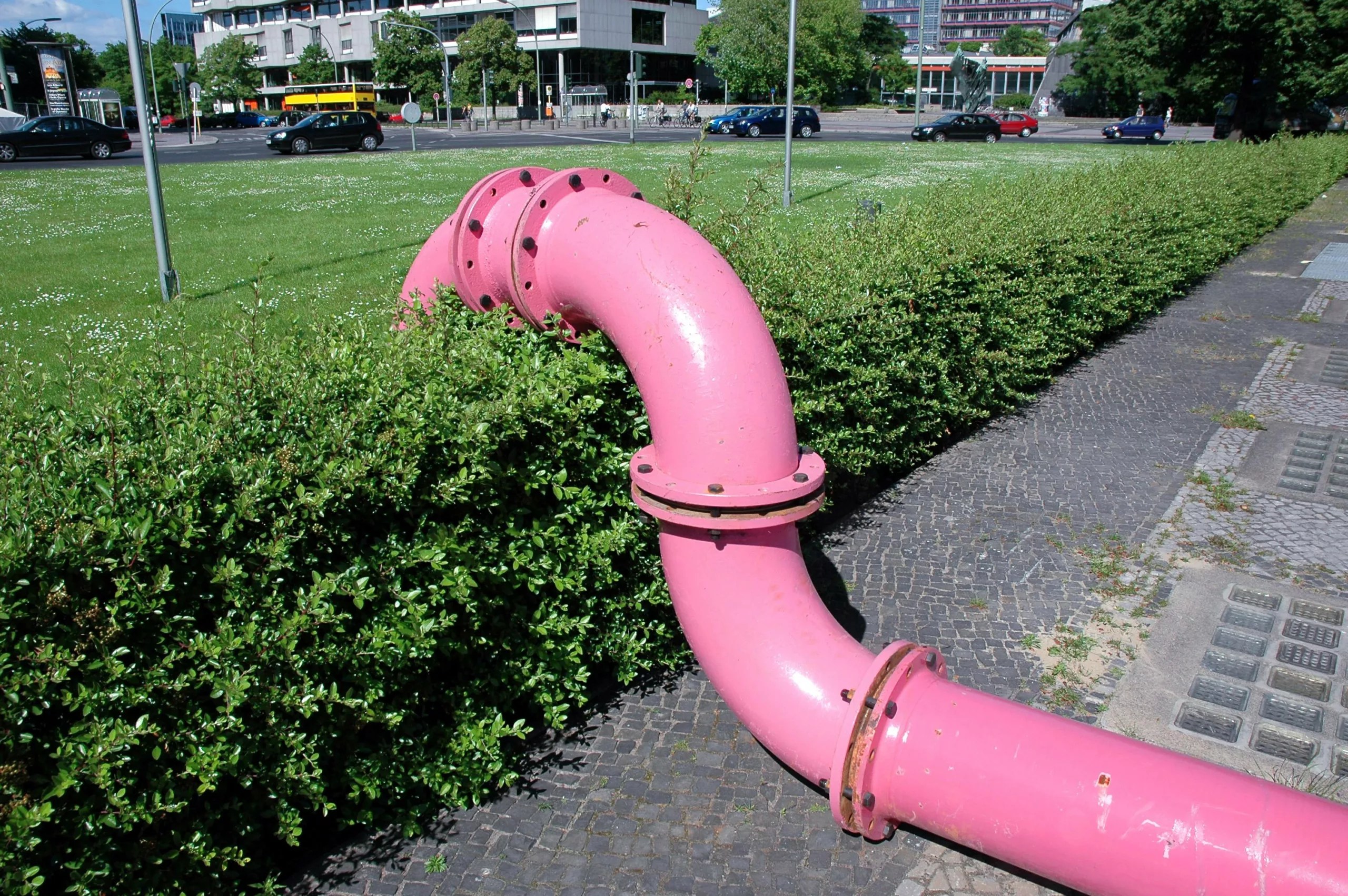 What’s up with those pink metal pipes? The Berliner