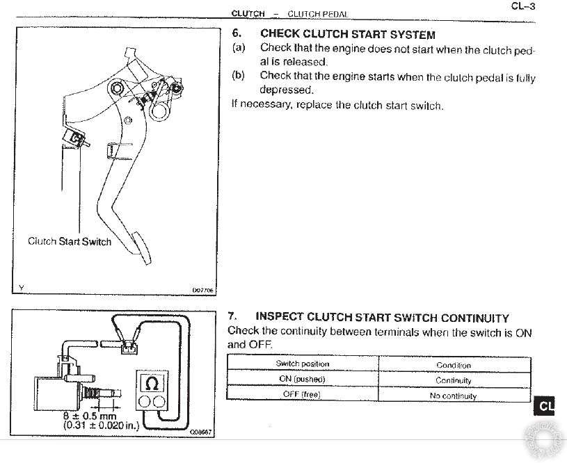 2000 Toyota Celica, Manual Transmission, Clutch Wire