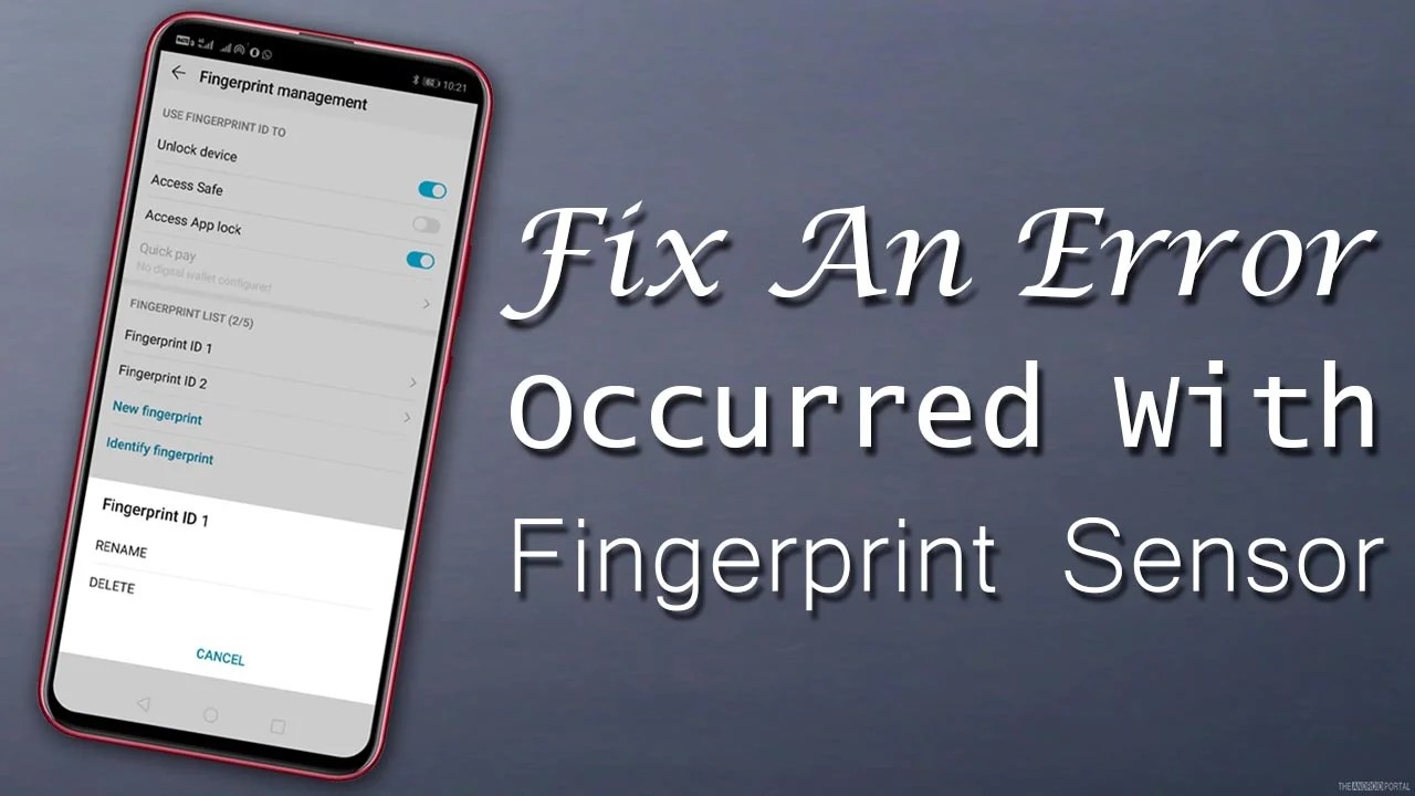 Fix An Error Occurred With Fingerprint Sensor