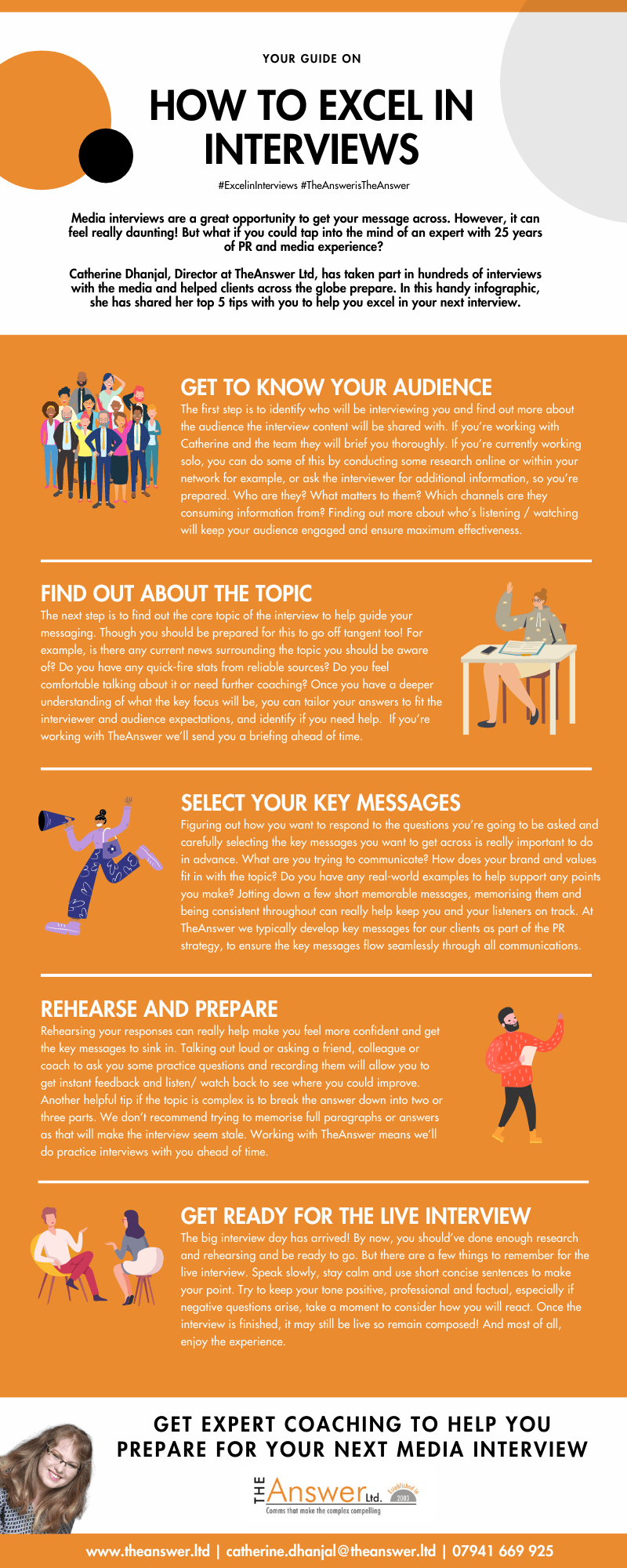 Top 5 tips on how to excel in your next media interview FREE INFOGRAPHIC TheAnswer Ltd
