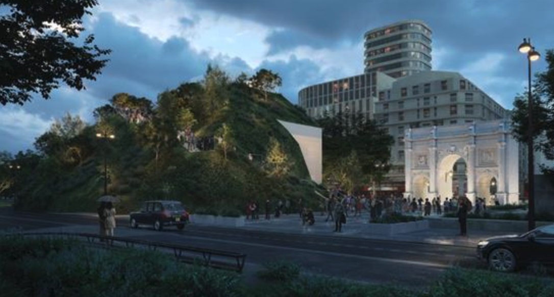This manmade hill is set to be constructed at London's Marble Arch