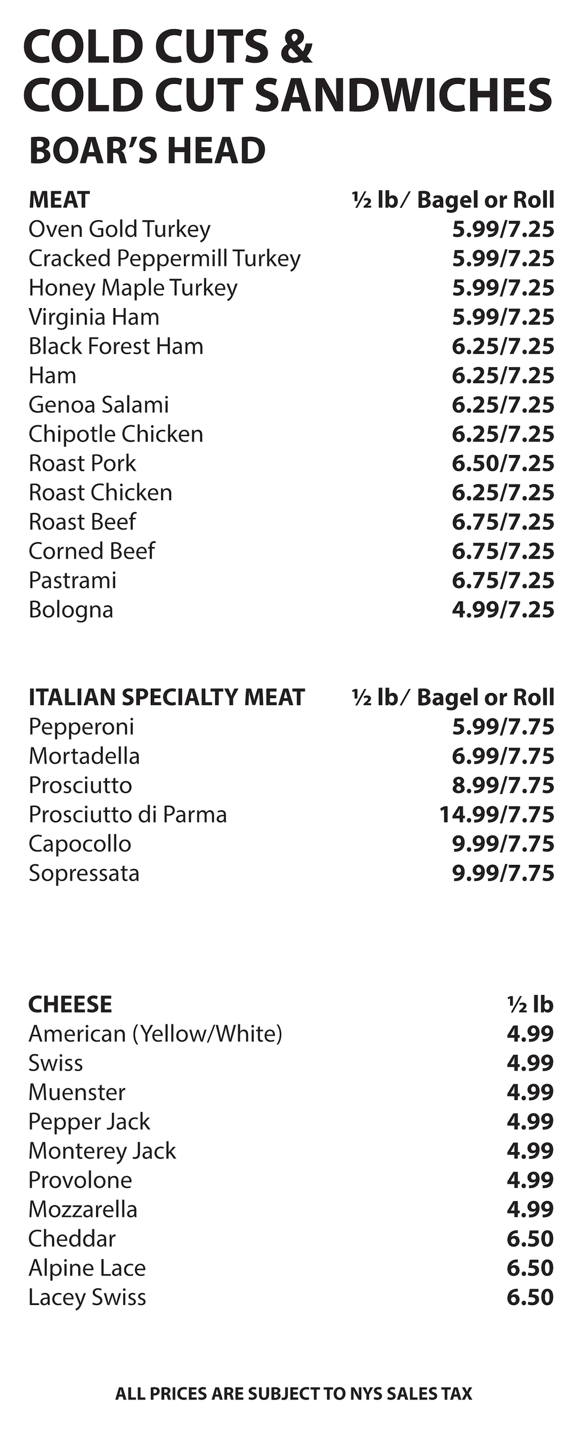 Menu The Bagels Breakfast & Lunch Garden City, NY