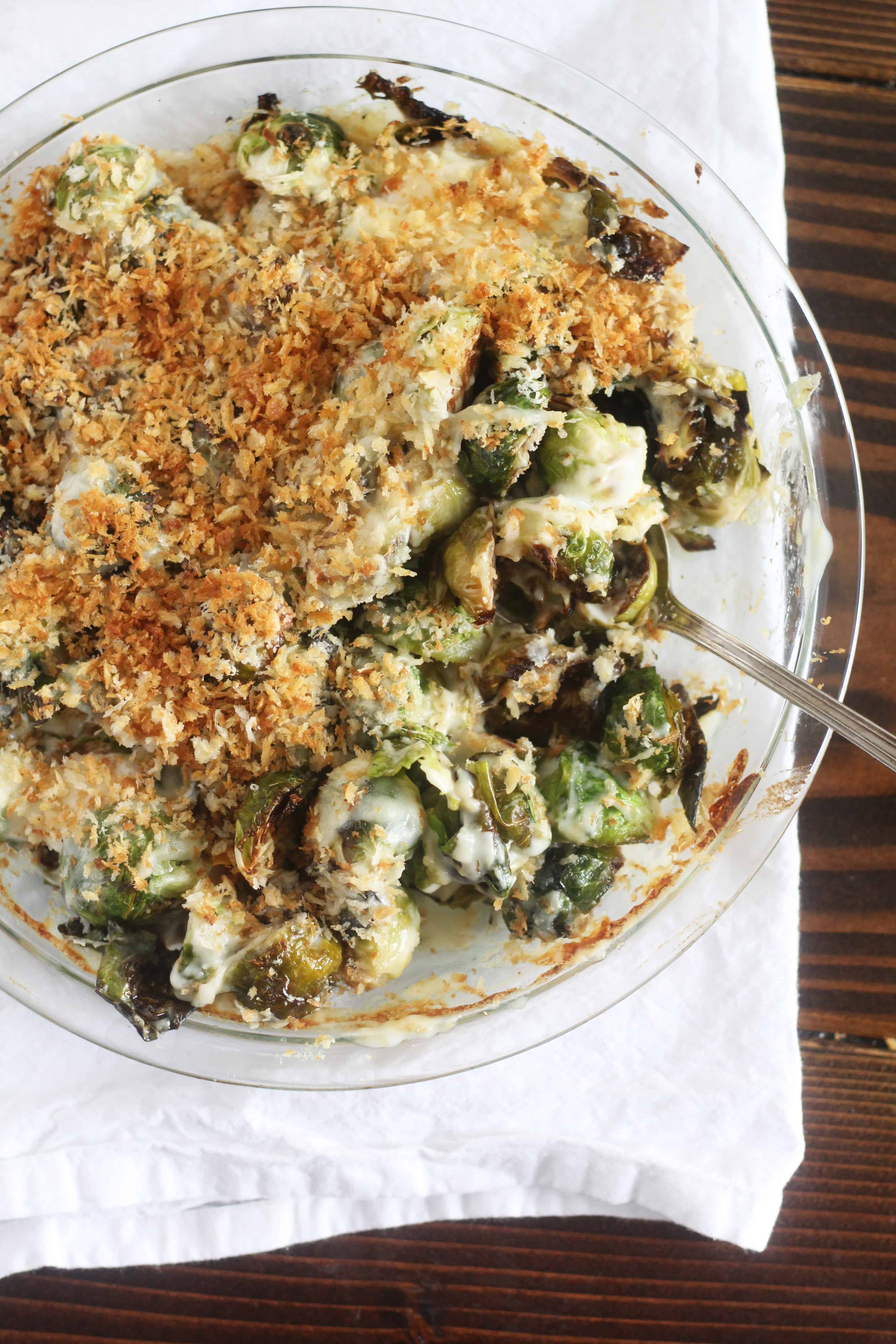 Crispy Brussel Sprouts Au Gratin The Baker Chick
