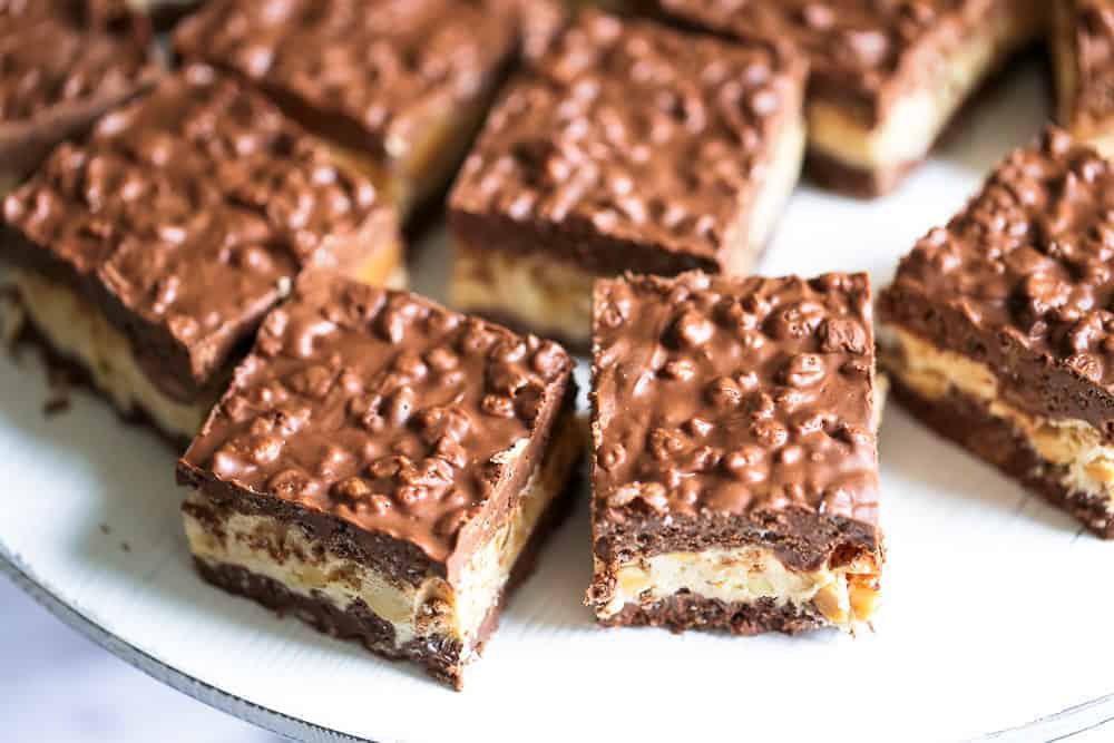 No Bake Chocolate Caramel Nutty Crunch Bars The Baking ChocolaTess