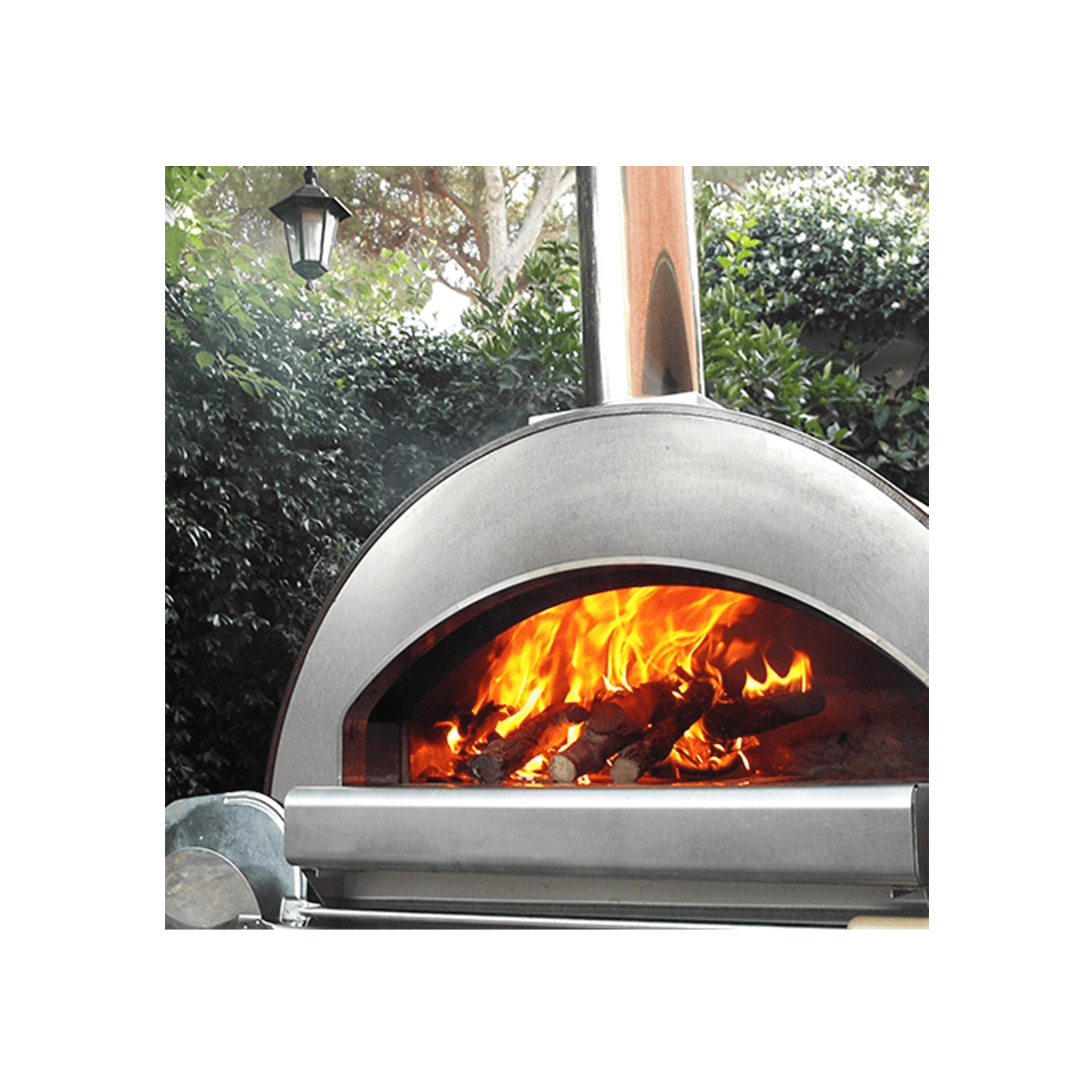 Alfa Wood Fired Pizza Oven Forno 4 Pizze Copper with Trolley Stand