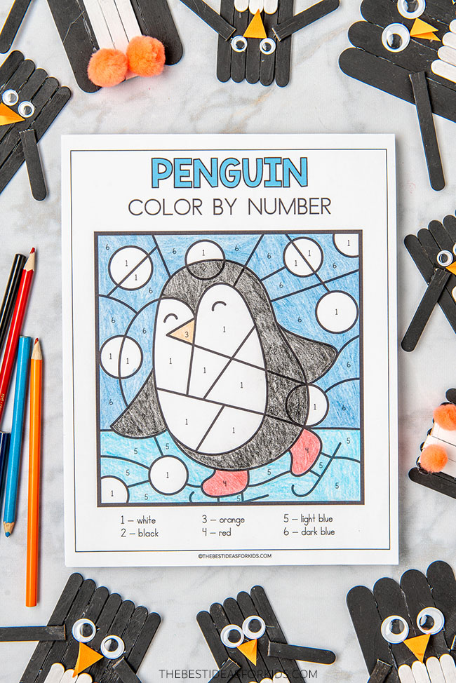Penguin Color By Number (Free Printables) The Best Ideas for Kids