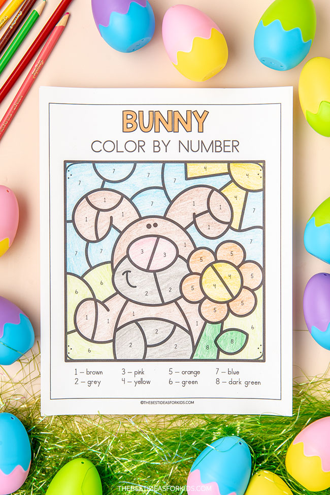 Bunny Color by Number (Free Printables) The Best Ideas for Kids