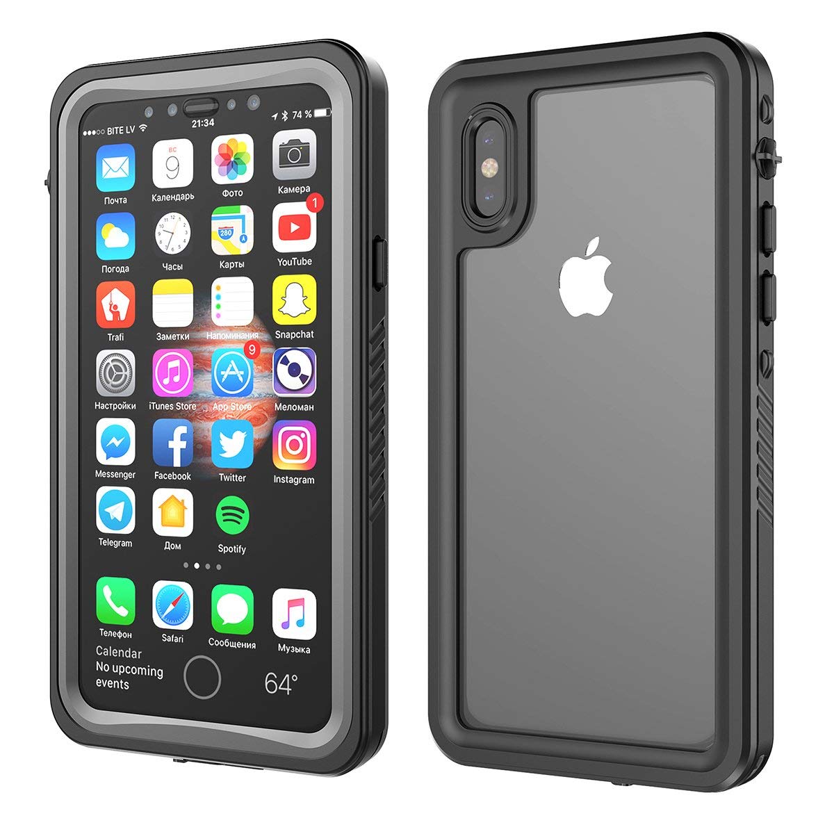 Scheam for iPhone X Waterproof Casephone case Screen Protector